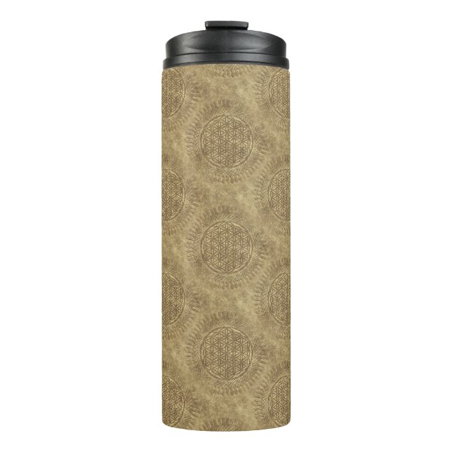 Flower Of Live - sun - seamless pattern 4 Thermal Tumbler (Front)