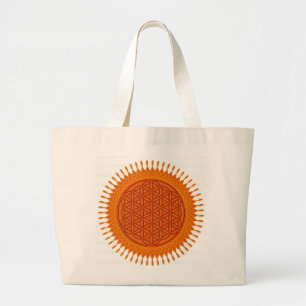 Flower Of Live / sunny design Large Tote Bag