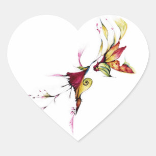 Flower of love heart sticker