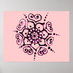 Flower Of Love (Henna) (Pink) Poster