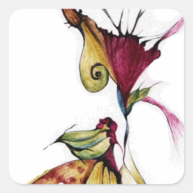 Flower of love square sticker (Front)