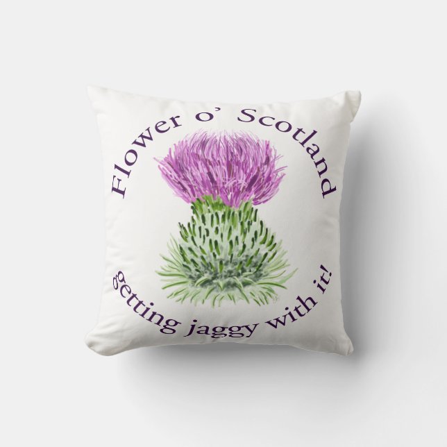 Flower of Scotland - getting jaggy with it! Throw Pillow (Front)