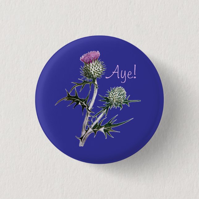 Flower of Scotland Scottish Independence Pinback 1 Inch Round Button (Front)