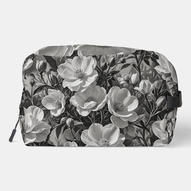 Flower oil painting grayscale dopp kit (Back)
