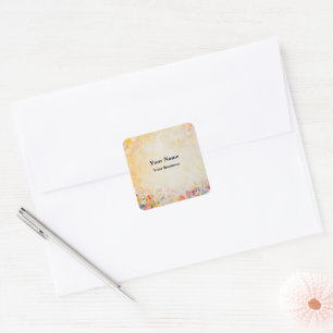 Flower Oilpainting Square Sticker