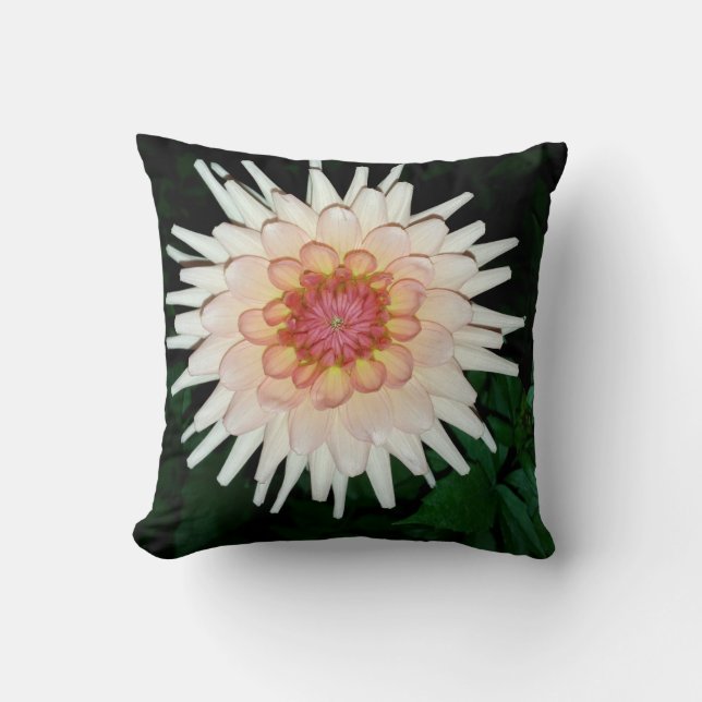 flower on a cool night throw pillow (Front)