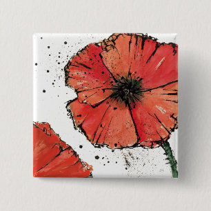 Flower on a White Background 2 Inch Square Button