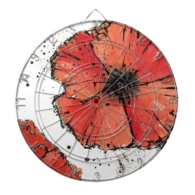 Flower on a White Background Dartboard (Front)