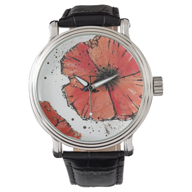Flower on a White Background Watch (Front)