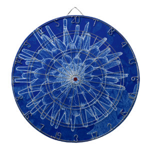 flower on blue dartboard