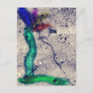 Flower on concrete postcard