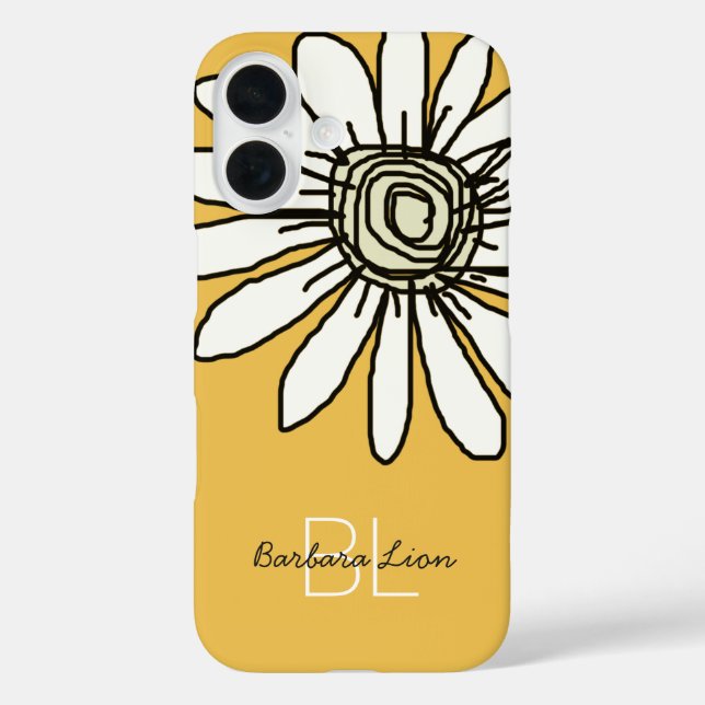 Flower on yellow personalized Case-Mate iPhone case (Back)