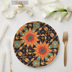 Flower Orange Miranda 1 Paper Plate