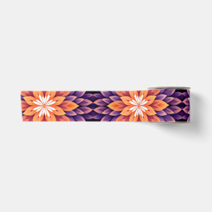 Flower Orange Purple and White Satin Ribbon