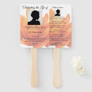 Flower order of service hand fan