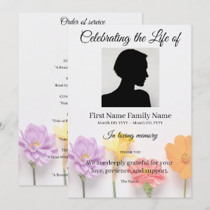 Flower order of service invitation