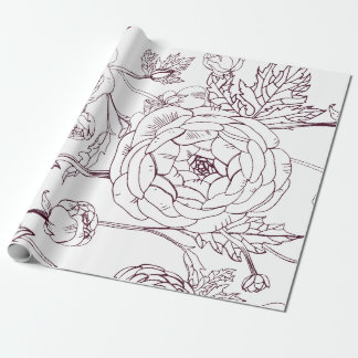 Flower Outline Wrapping Paper | Luxurious Weddings