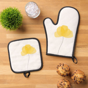 Flower Oven Mitt & Pot Holder Set