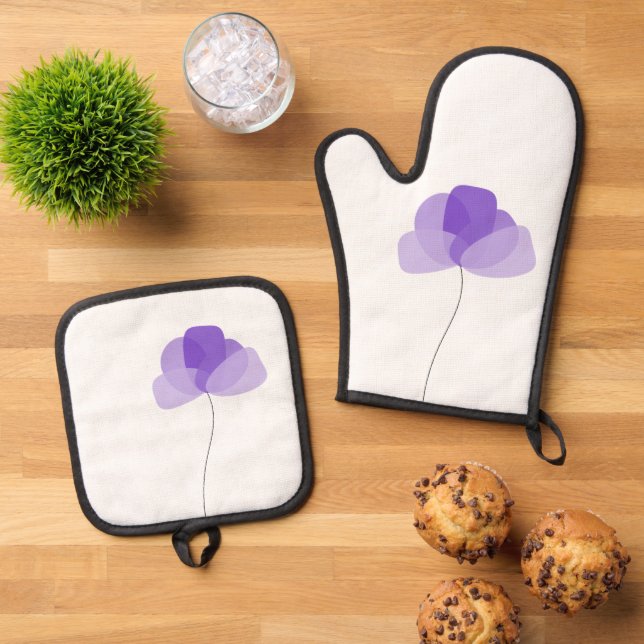 Flower Oven Mitt & Pot Holder Set (Top Down)