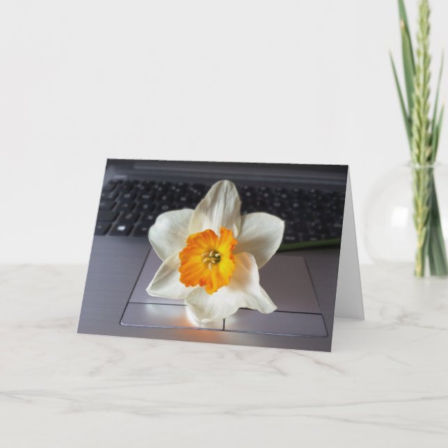 Flower over keyboard card (Front)