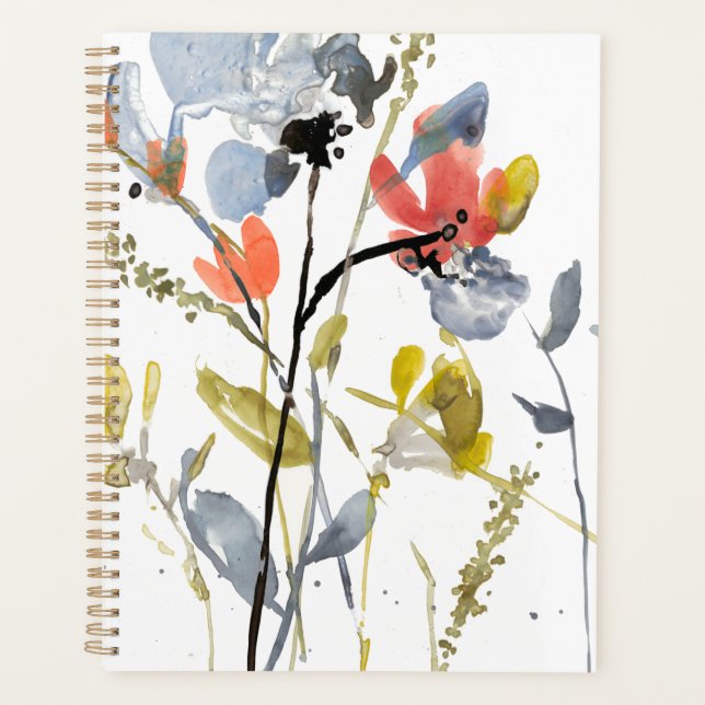Flower Overlay - Watercolor Flowers & Stems Planner (Front)