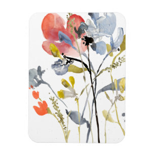 Flower Overlay - Watercolor Pastel Flowers Magnet