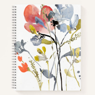 Flower Overlay - Watercolor Pastel Flowers Notebook