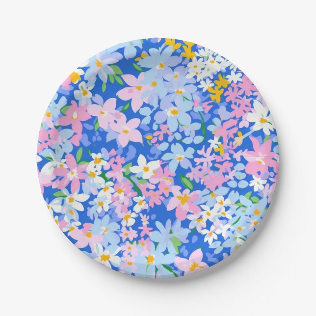 Flower Paper Plate, Floral Plate (Front)