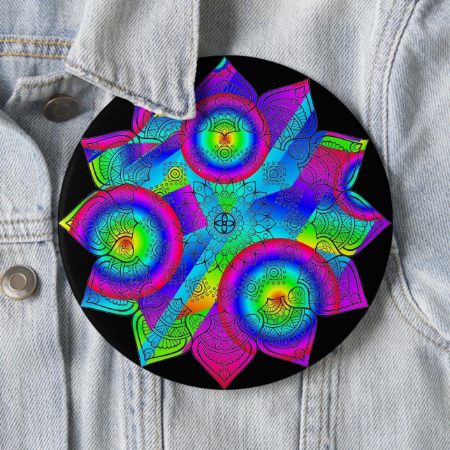 Flower Paradise 6 Inch Round Button (In Situ)