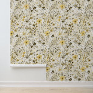FLOWER PARADISE / yellow khaki mood Wallpaper