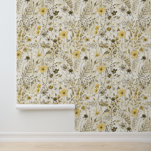 FLOWER PARADISE / yellow khaki mood  Wallpaper (Application)