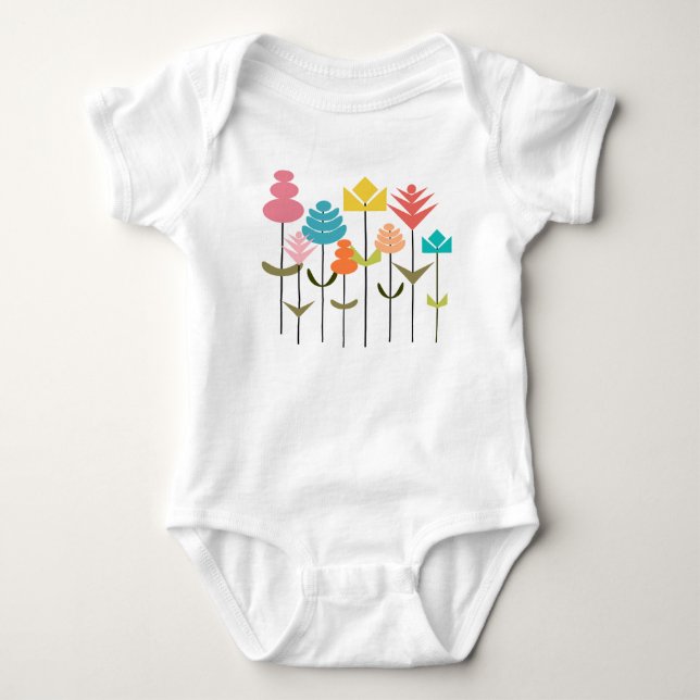 Flower Patch  Baby Bodysuit (Front)