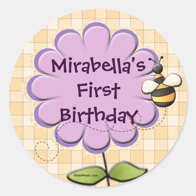 Flower Patch Bee Sticker (Front)