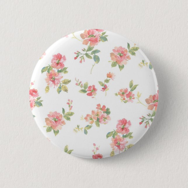 Flower pattern 2 inch round button (Front)