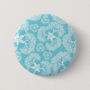 Flower pattern 2 inch round button