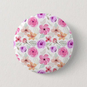 Flower pattern 2 inch round button
