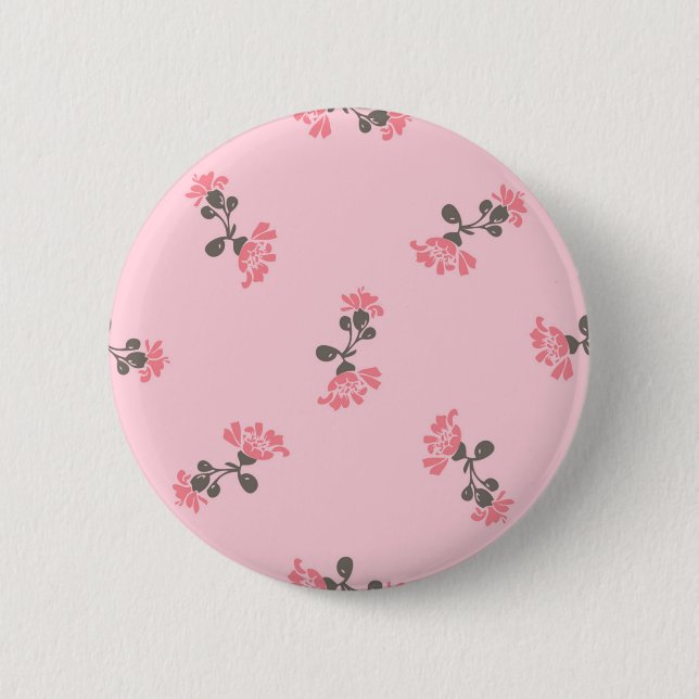 Flower pattern 2 inch round button (Front)