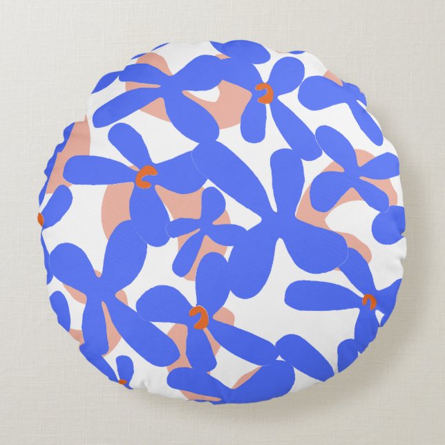 Flower pattern 2 round pillow (Front)