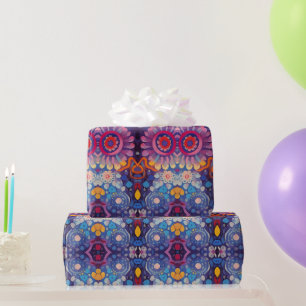 Flower Pattern 3 Matching Valentine Bunny Flowers  Wrapping Paper