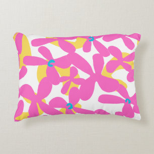 Flower pattern accent pillow