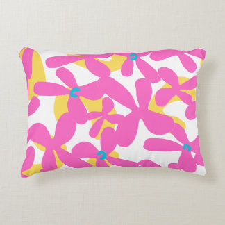 Flower pattern accent pillow