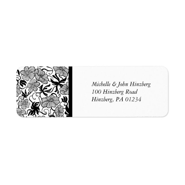 Flower Pattern Address Label Stickers (Front)