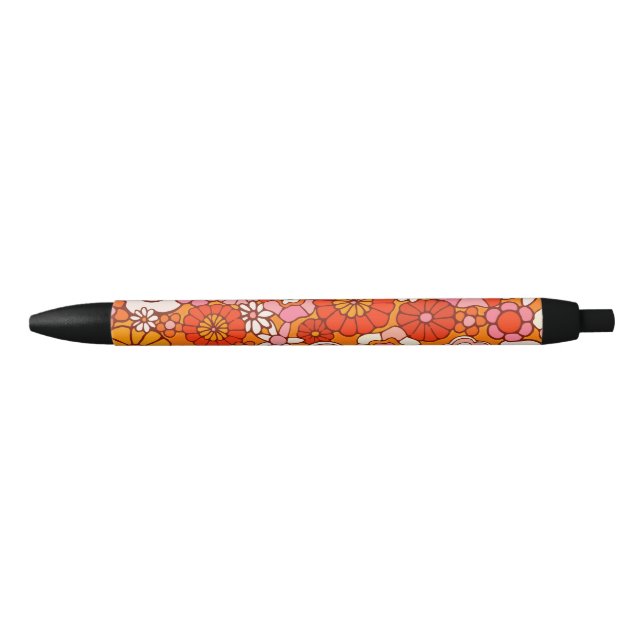 Flower pattern black ink pen (Front)