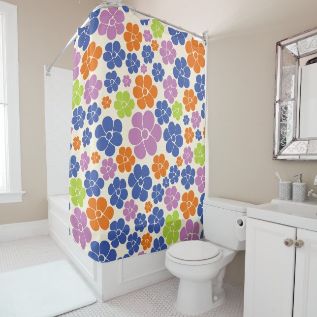 Flower Pattern - Blue, Orange, Purple, Green (In Situ)