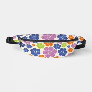Flower Pattern - Blue, Orange, Purple, Green Fanny Pack