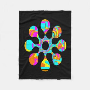 Flower Pattern. Bright Colours Sticker Fleece Blanket