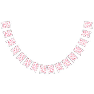 Flower pattern bunting flags