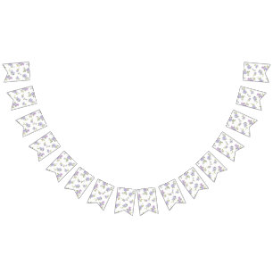 Flower pattern bunting flags