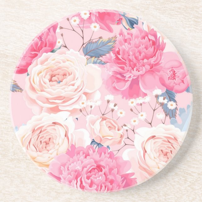 Flower pattern coaster (Front)