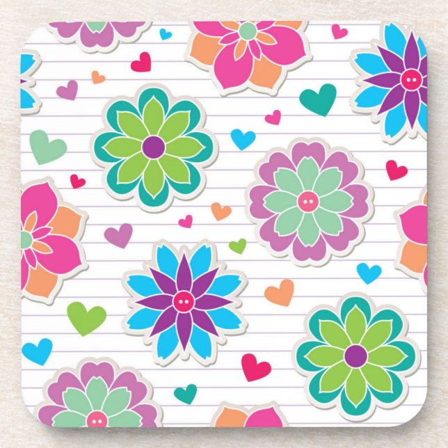 Flower pattern coaster (Front)